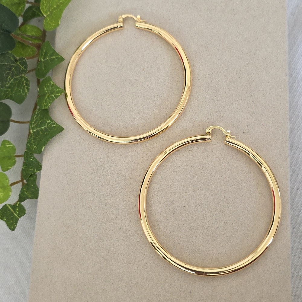 Gold Filled 2.5" Tube Hoop Earrings